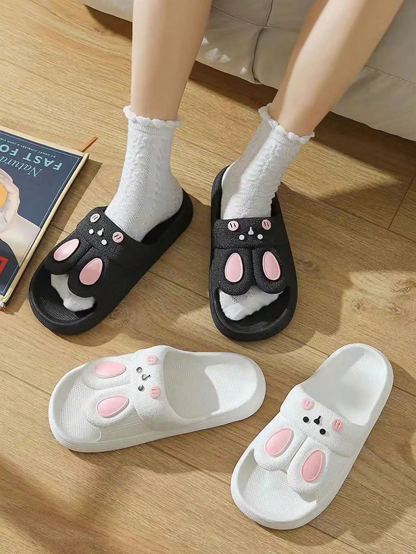 Sandalias De Moda Para Dama Diseño De Conejo Animado