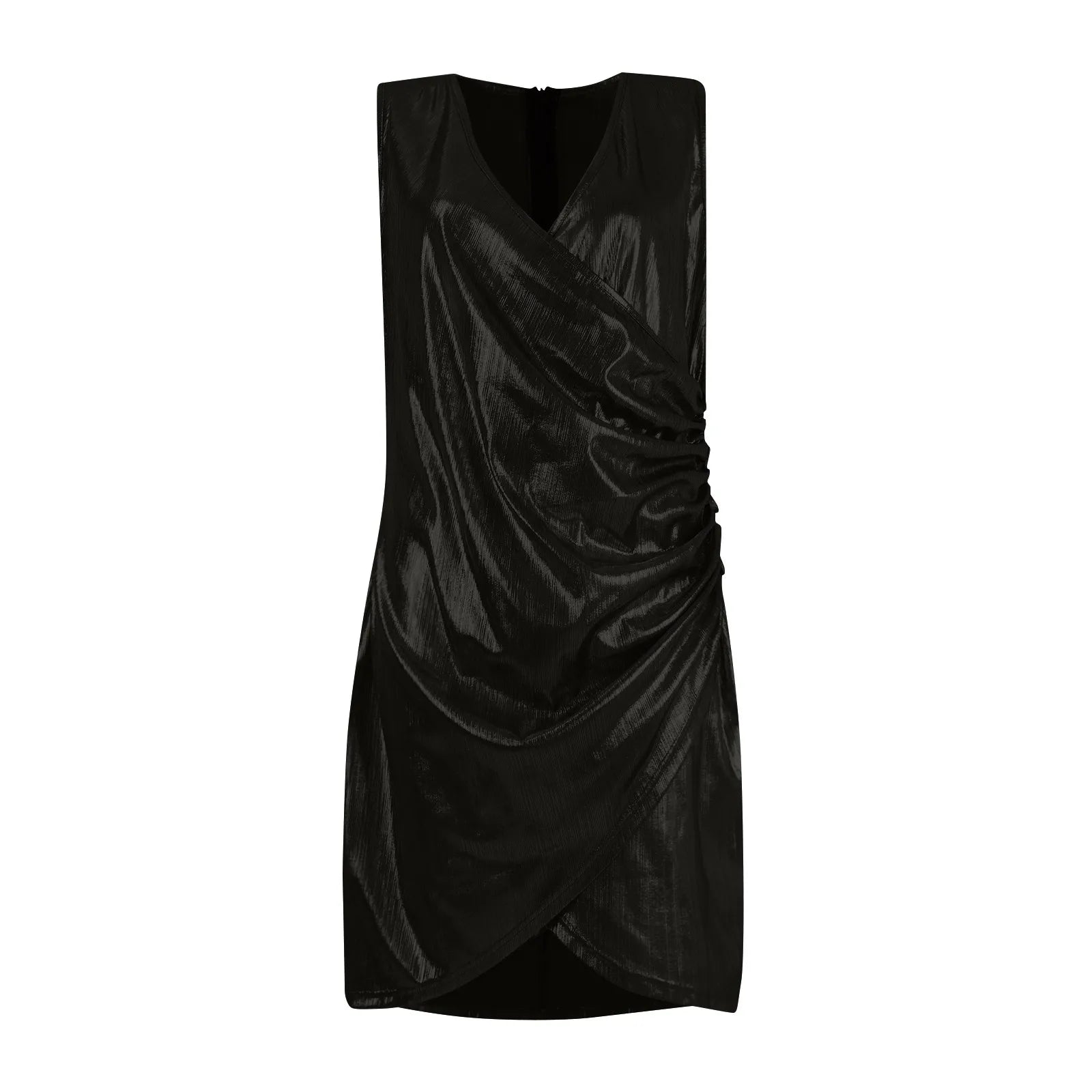 Vestido corto plisado sin mangas