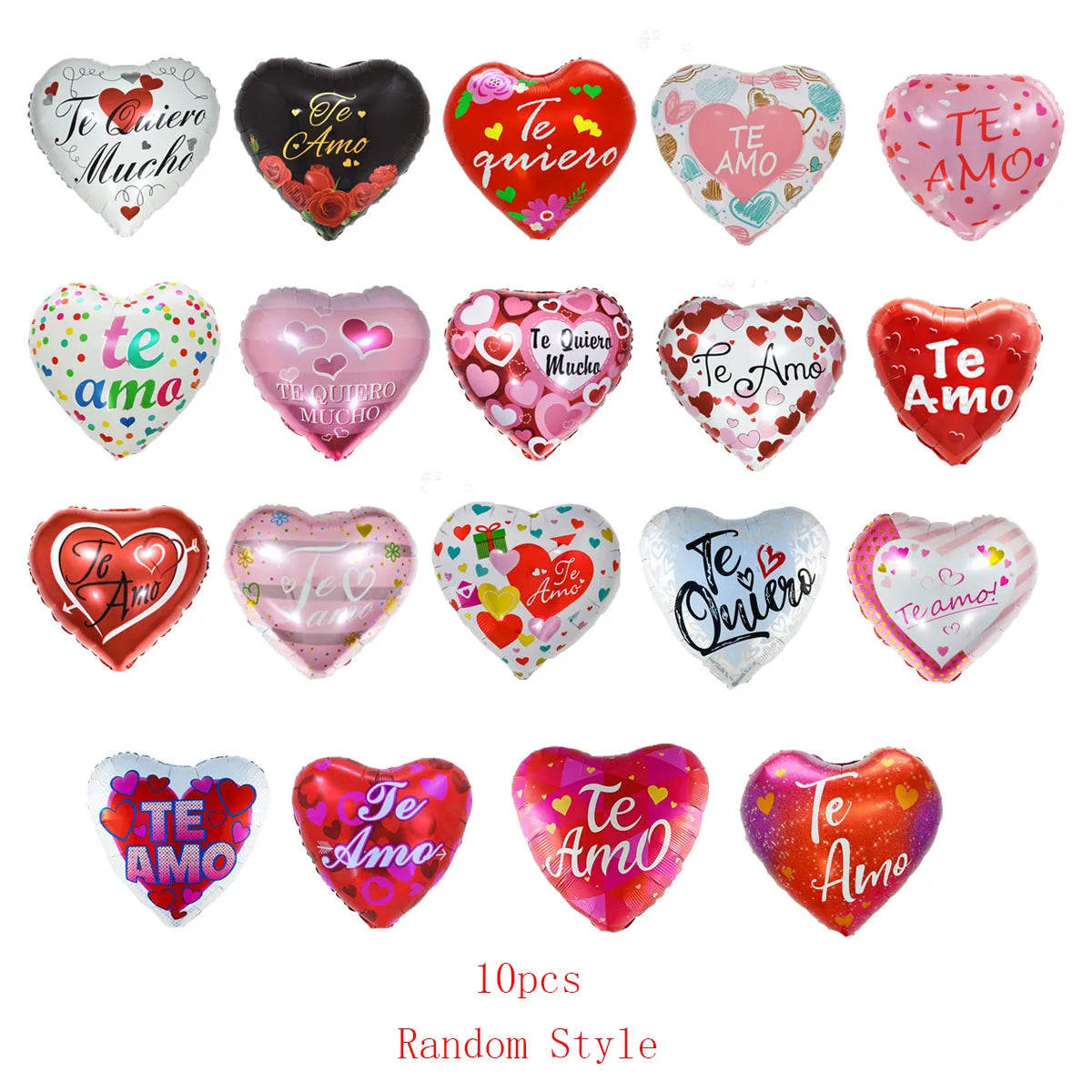 10 Uds. Globos de aluminio de corazón