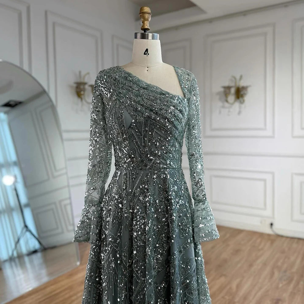 Vestido Dubai turquesa con cuentas