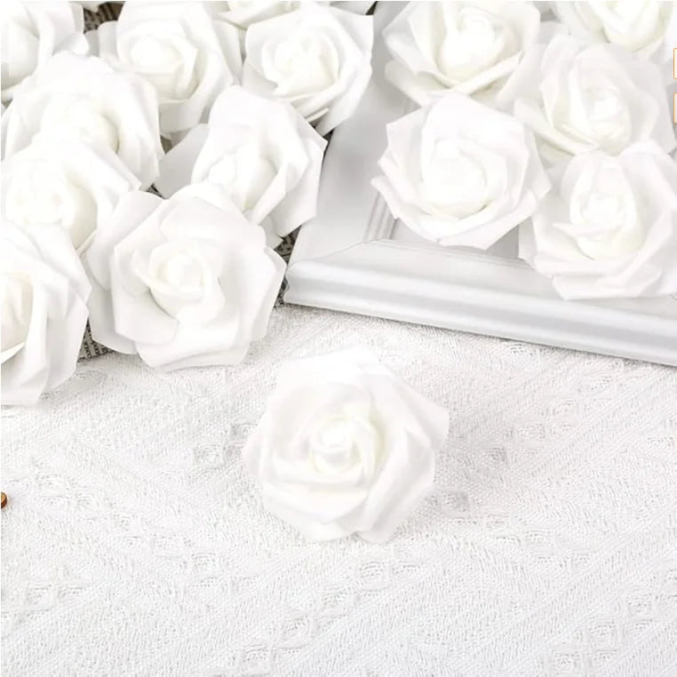 Flores rosas de espuma artificiales