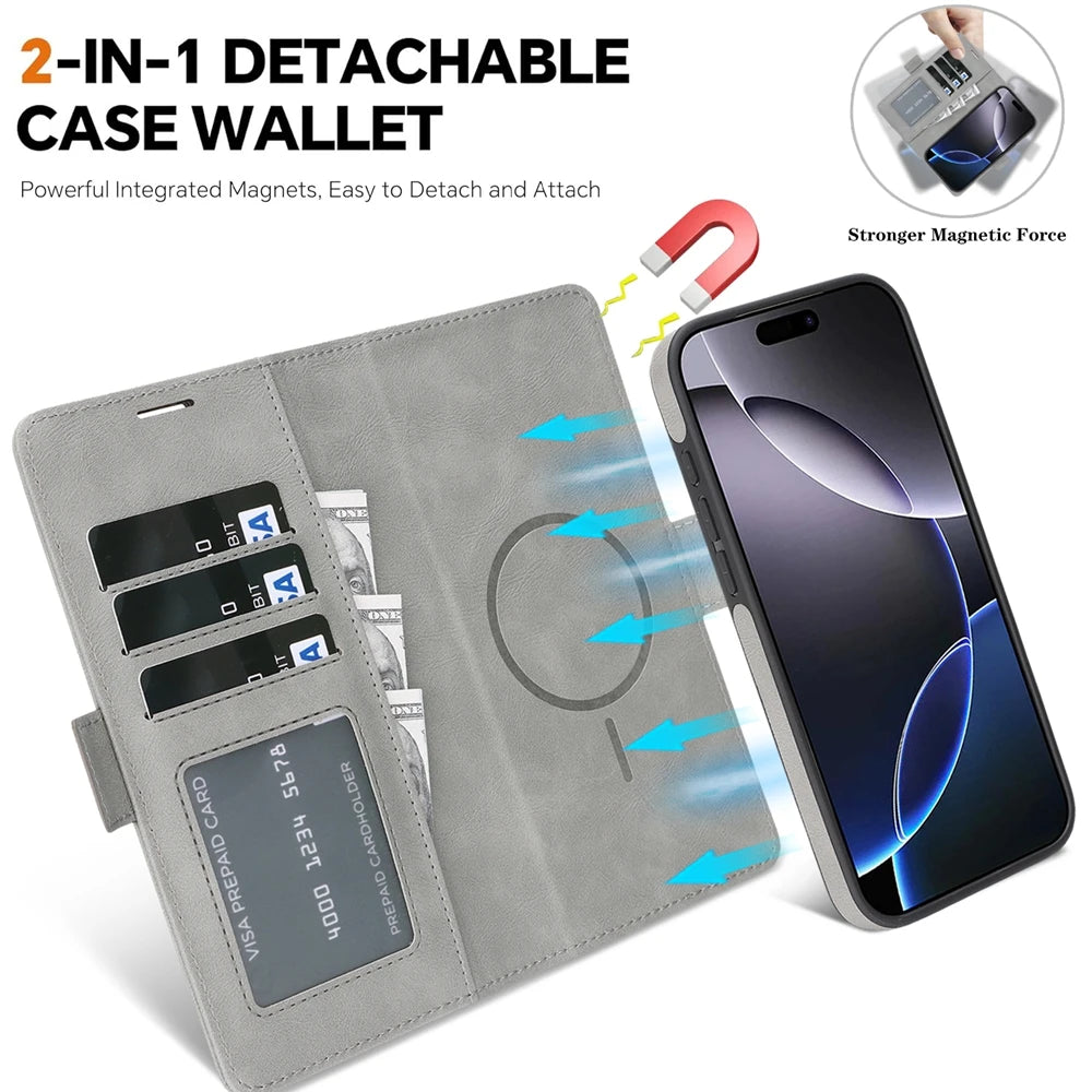 Funda magnética 2 en 1 para iPhone 17Air 17 Promax 16 Pro Max 15 Plus 14 13 12 16
