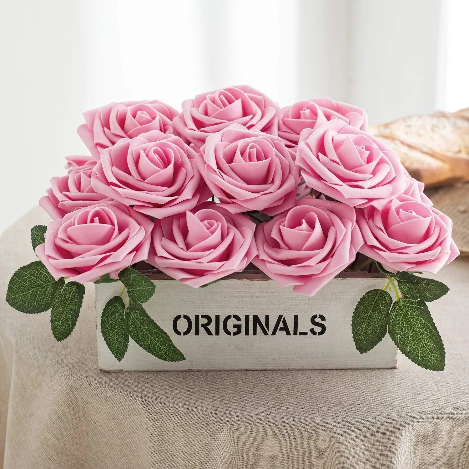 rosas artificiales de espuma, rosas falsas