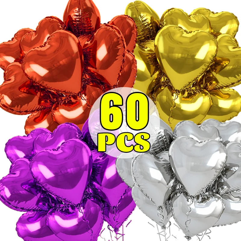 Globos inflables de helio con forma de corazón rojo 50 PC