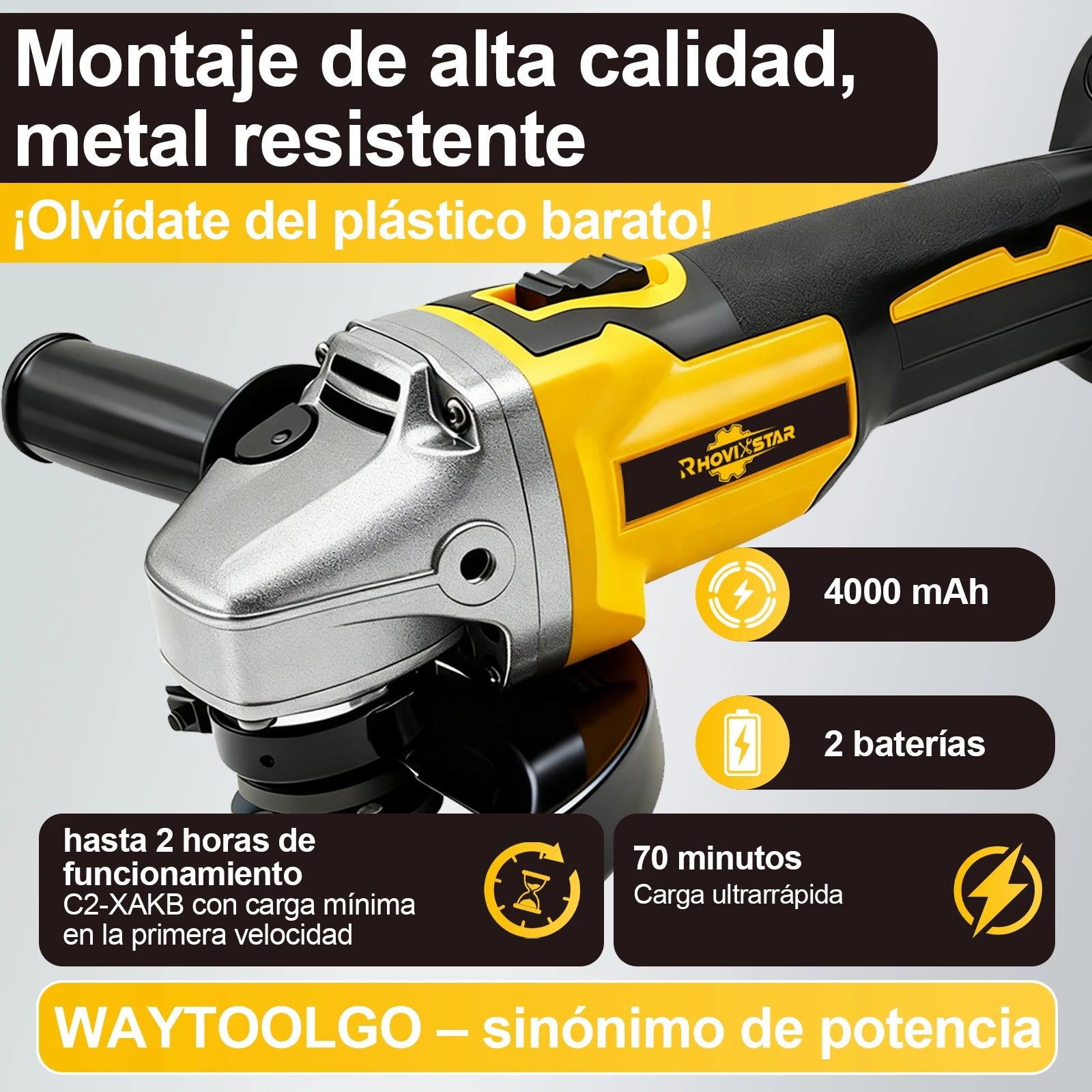 Amoladora Angular Profesional Sin Cable 20V
