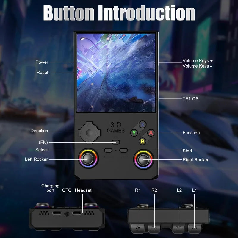 Consola de juegos portátil V40 MAX, , 256GB con más de 40000 juegos