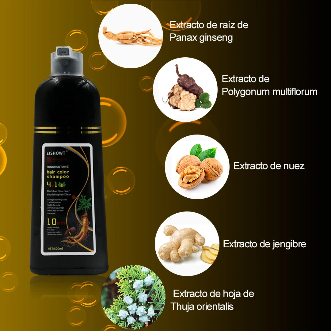 Shampoo con tinte para el cabello NEGRO