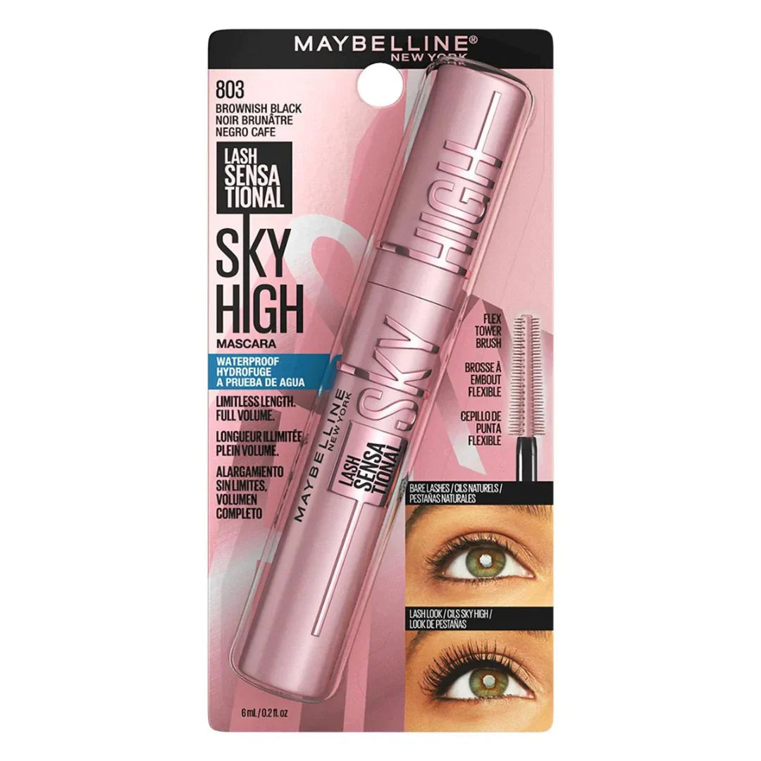 MAYBELLINE LASH SENSATIONAL SKY HIGH WATERPROOF MASCARA #803 BROWNISH BLACK
