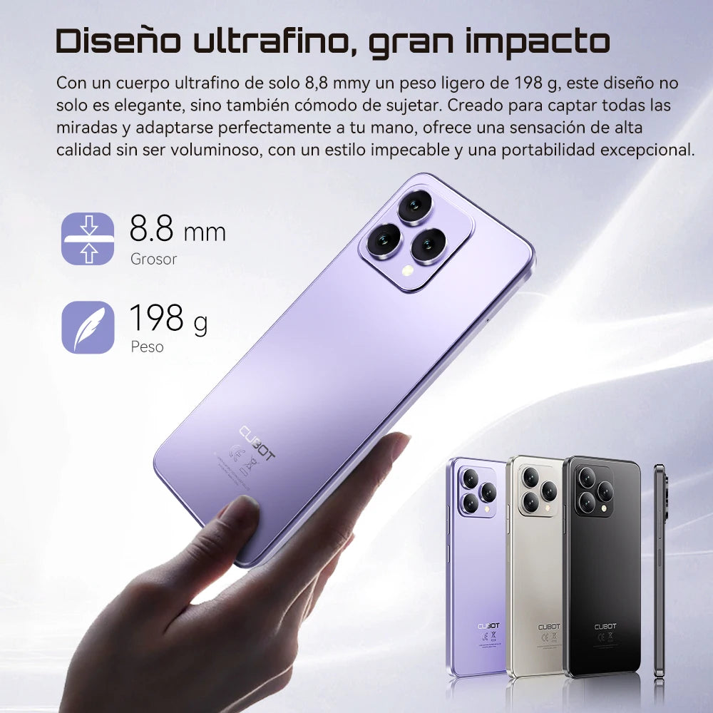 Smartphone Android 15, Cubot A40, 12 GB de RAM