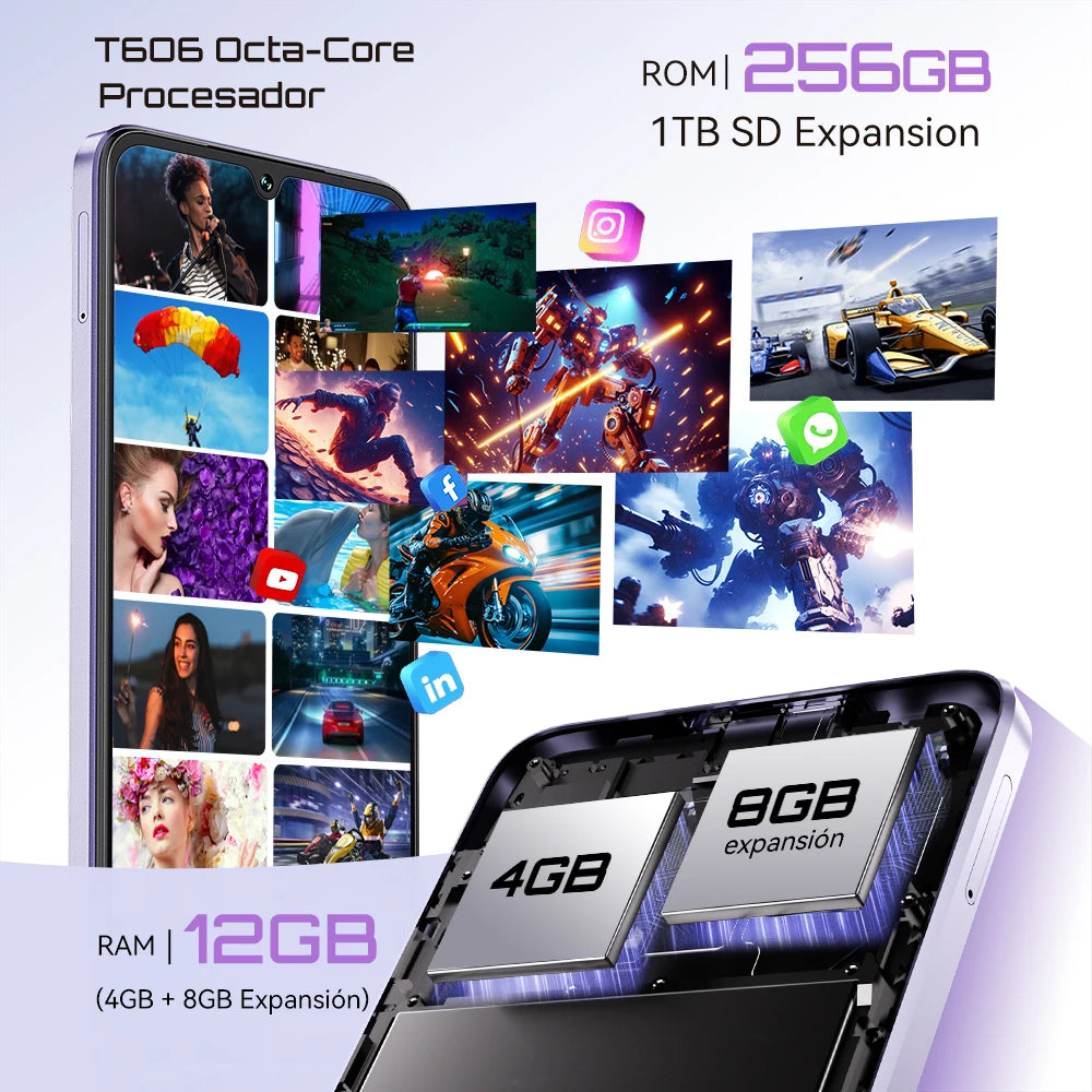 Smartphone Android 15, Cubot A40, 12 GB de RAM