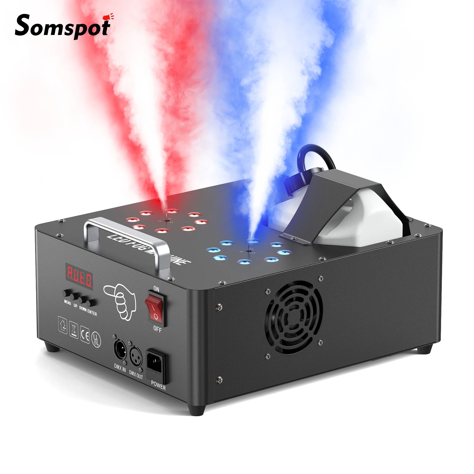 Somspot-máquina de humo ajustable de doble tubo, 2000W,