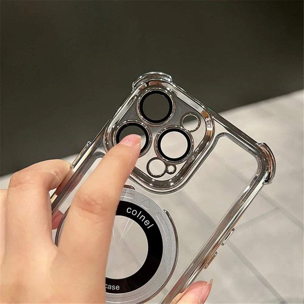 Funda transparente Magsafe para iPhone 15 16 17 14 13 12 11 Pro Max