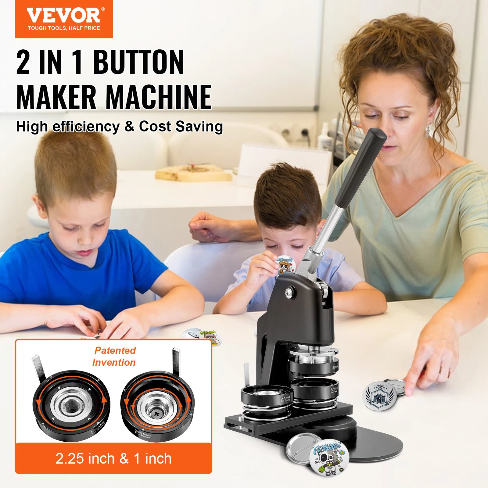 25 + 58MM/32 + 58MM máquina para hacer insignias
