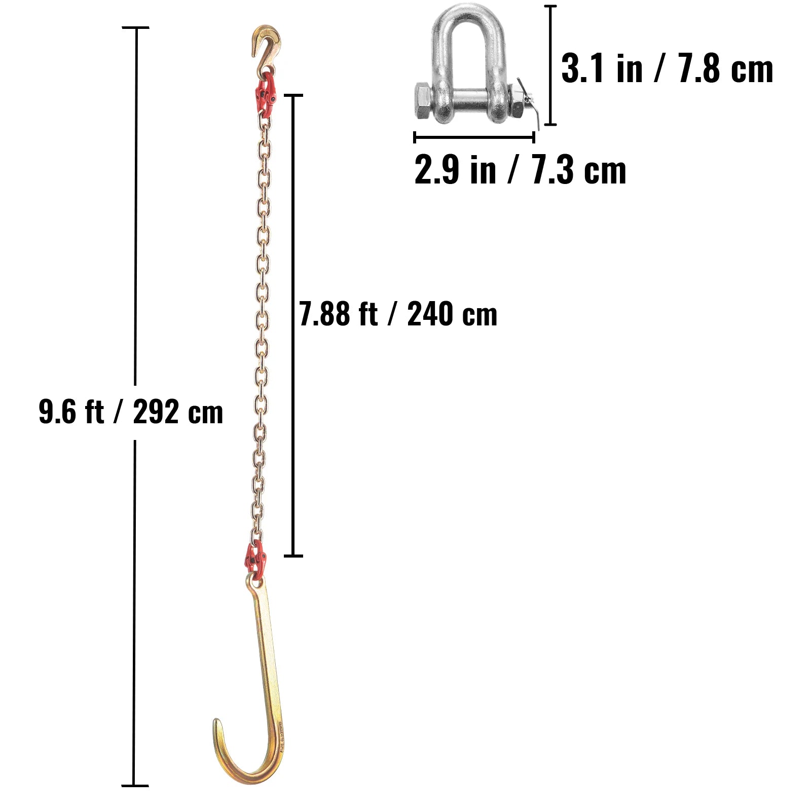 Cadenas de gancho en J Brida de cadena de remolque ajustable