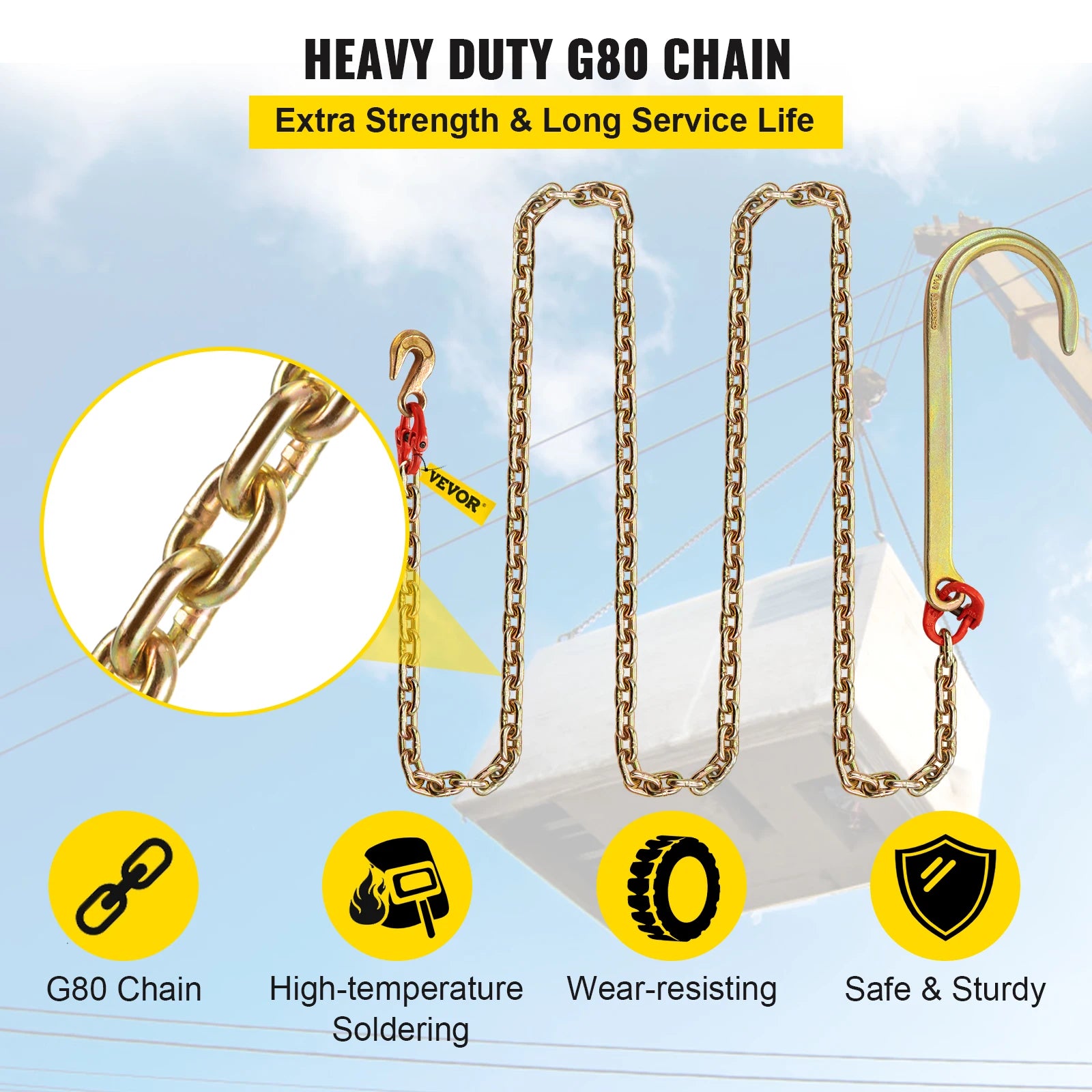Cadenas de gancho en J Brida de cadena de remolque ajustable