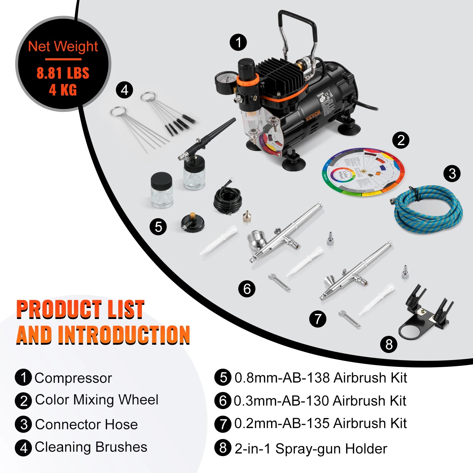 SucceBuy-Kit de aerógrafo profesional de doble acción