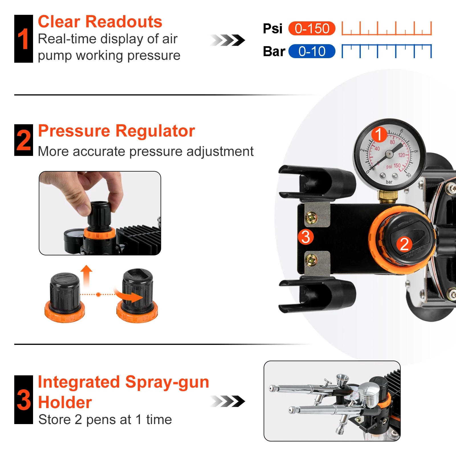 SucceBuy-Kit de aerógrafo profesional de doble acción