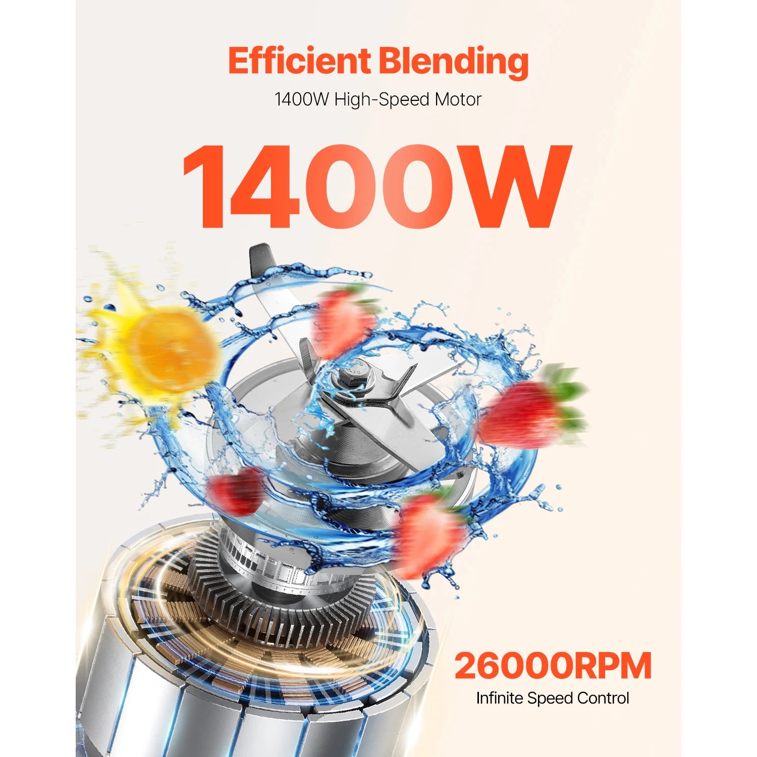 Licuadora para batidos Licuadora de 68 oz y 1400 W