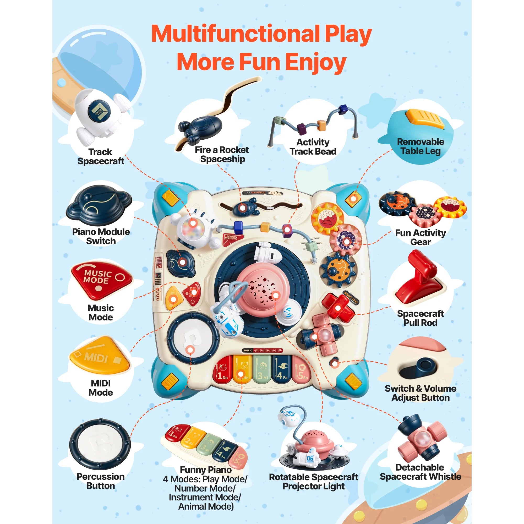 Mesa Musical Espacial para Bebés