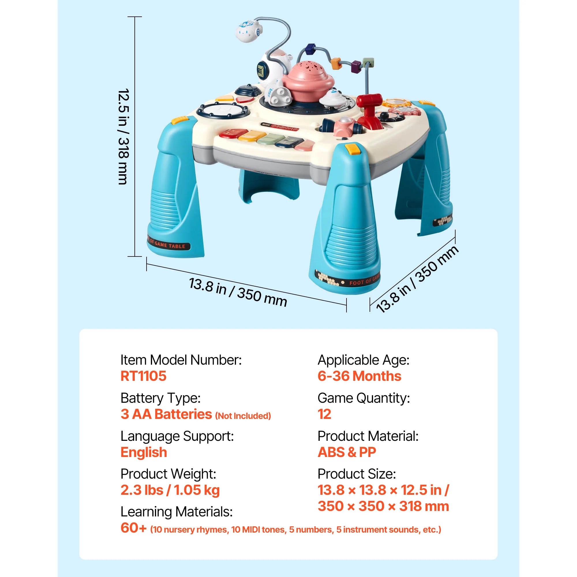 Mesa Musical Espacial para Bebés