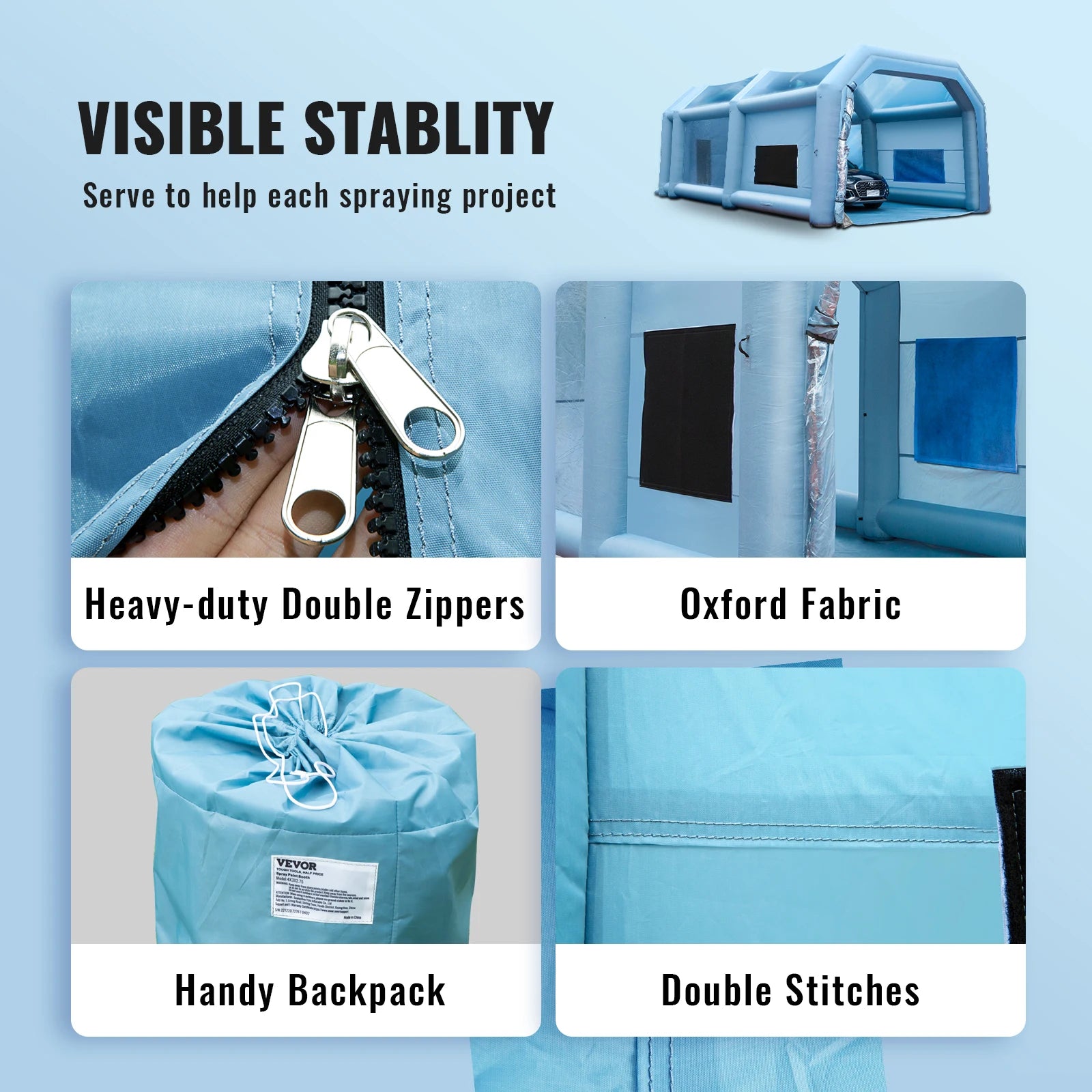 cabina de pintura inflable con sopladores