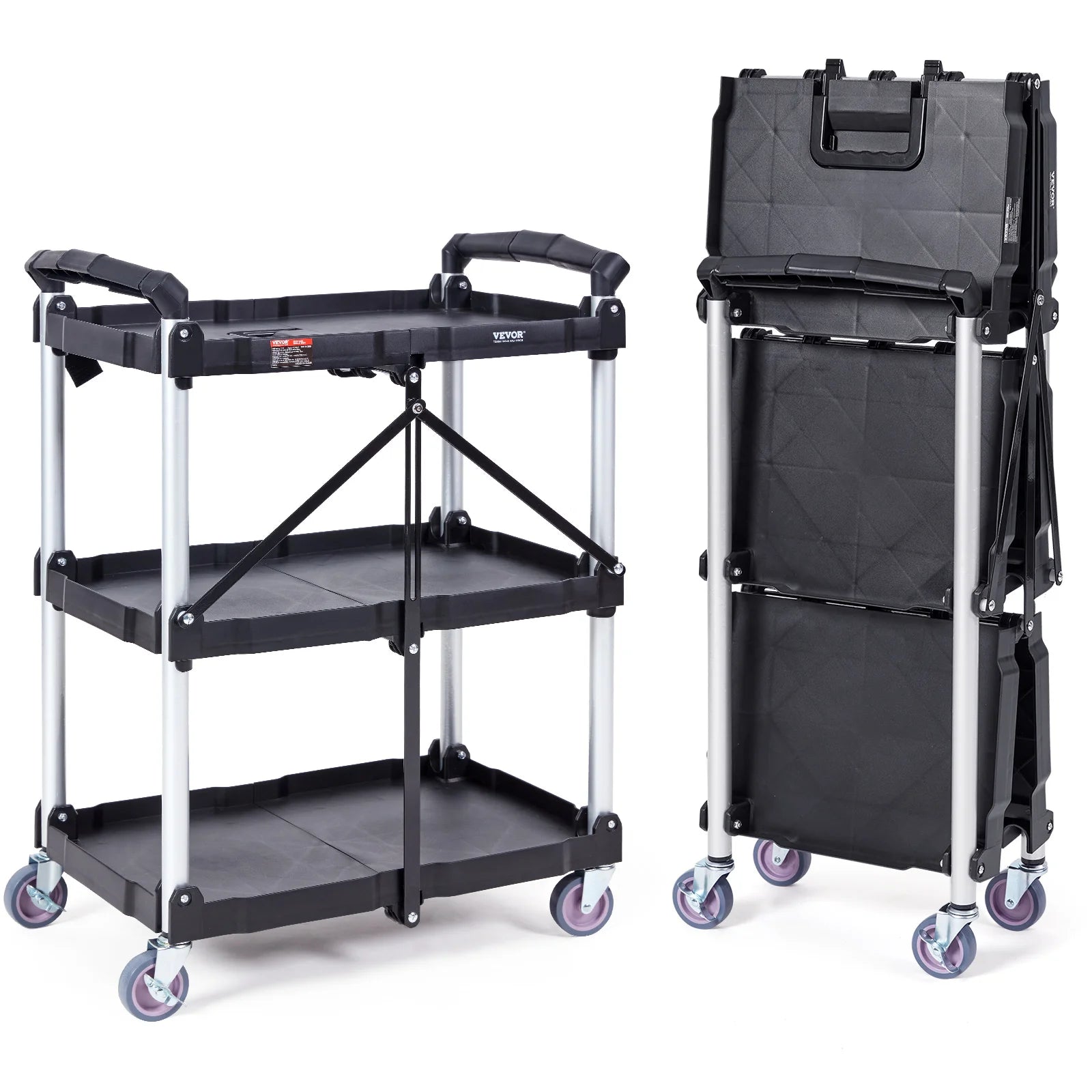 carrito de utilidad plegable de 3 niveles