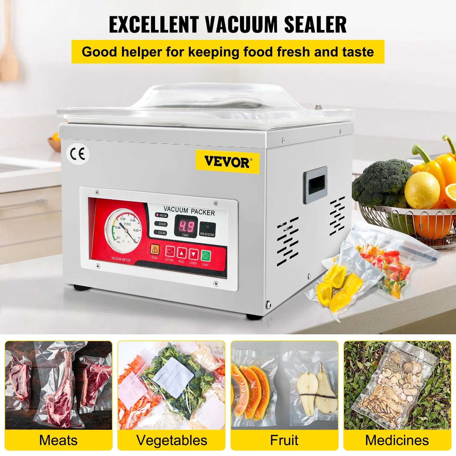 máquina de envasado al vacío de alimentos