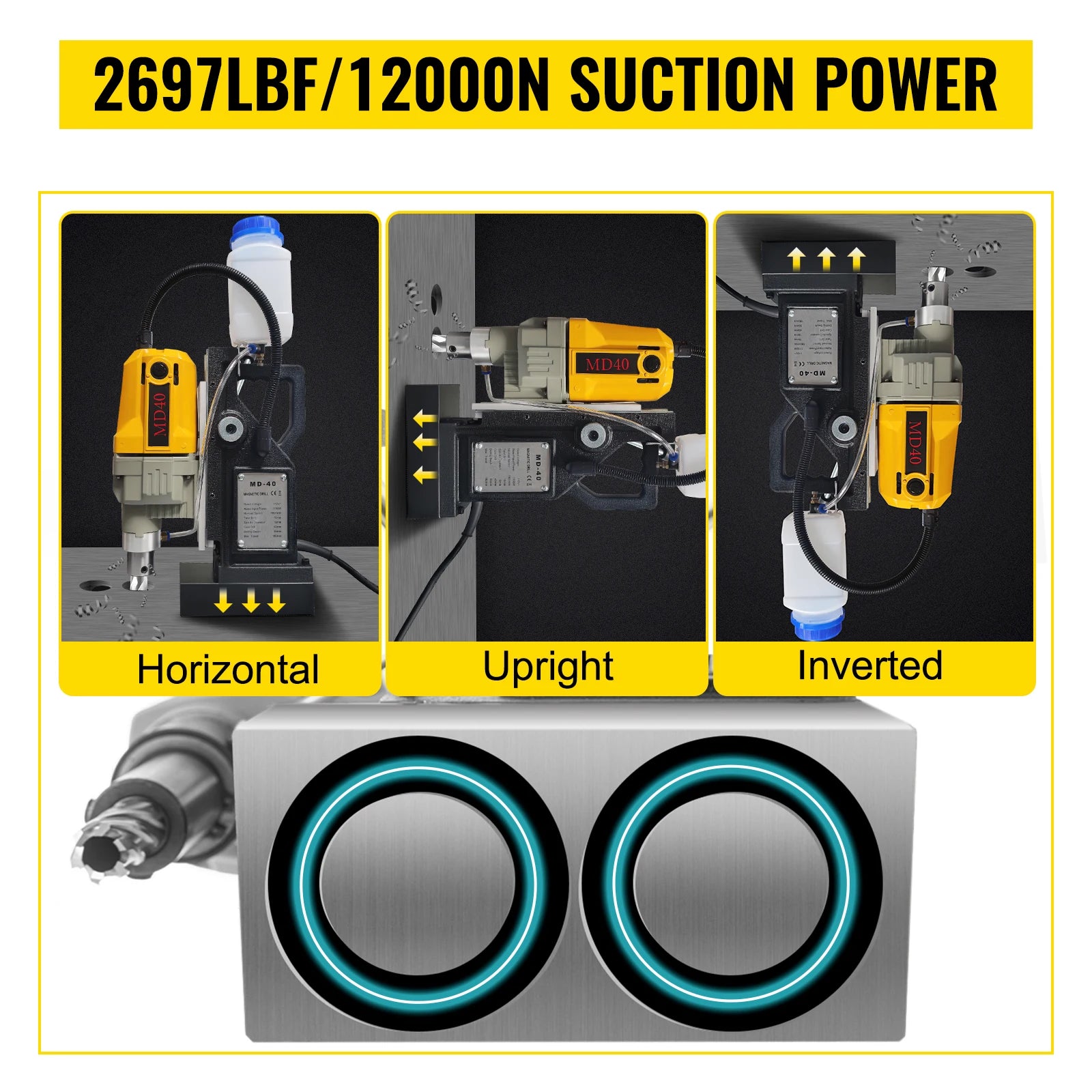 taladro magnético de 1100W, 7/12