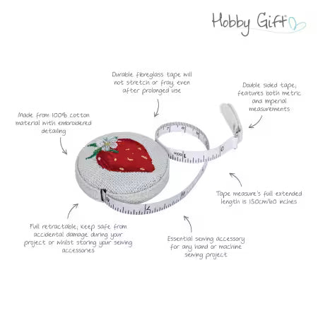 Cinta métrica con apliqué y bordado de fresa *Llega el 19 nov**