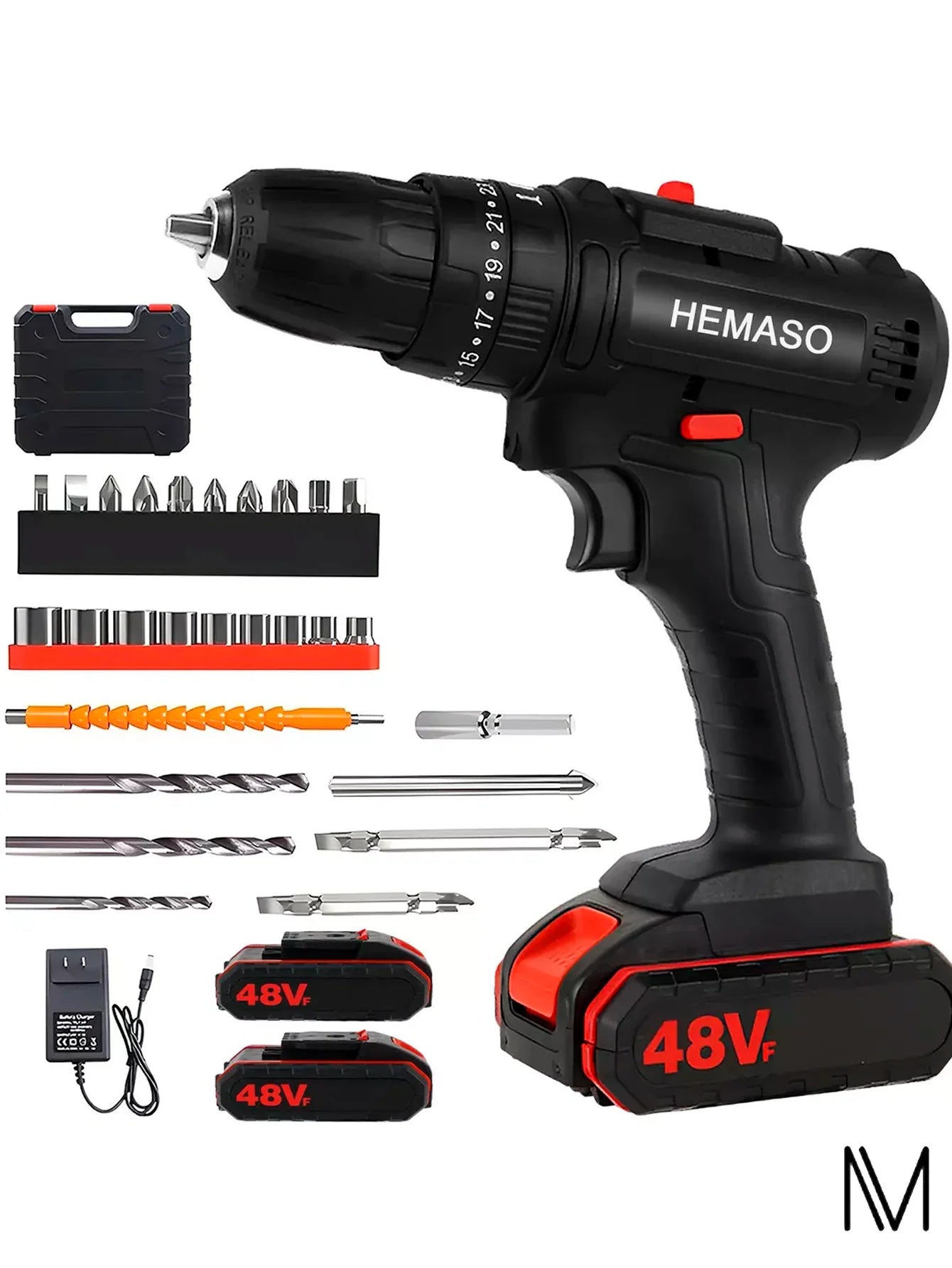 Taladro Eléctrico Inalámbrico De Mano Con 2 Baterías De 48v