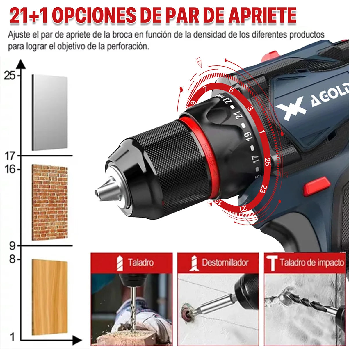 Taladro inalámbrico Desatornillardor Electrico