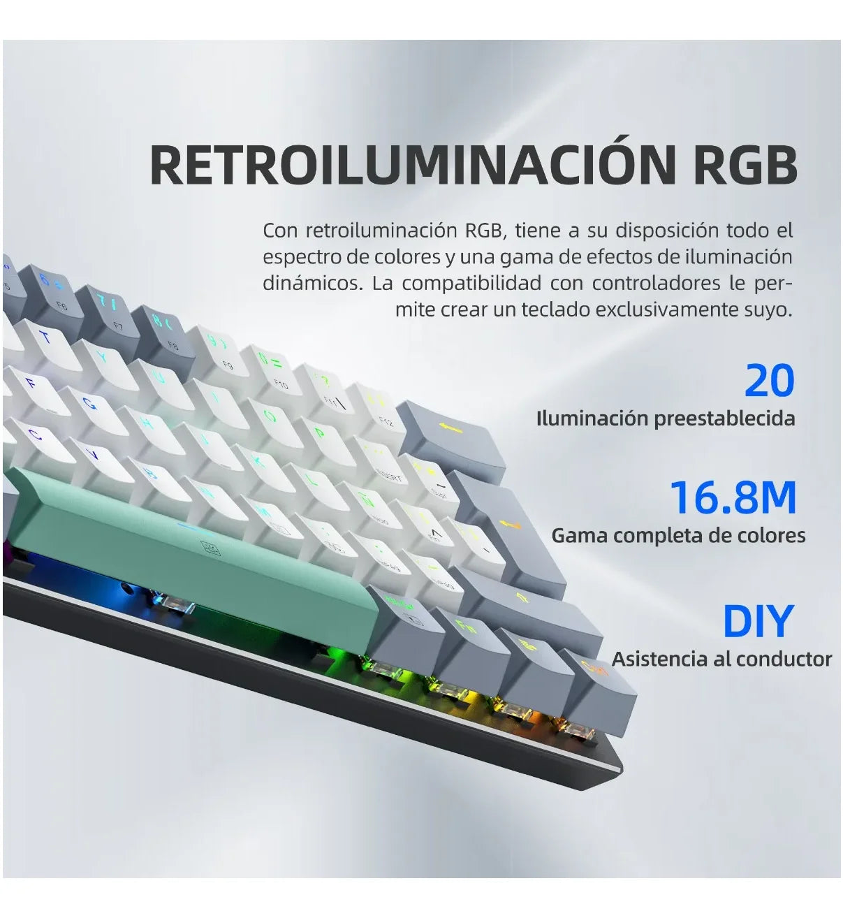 Teclado Mecánico 60% Gamer Español Rgb Pc Lab.G