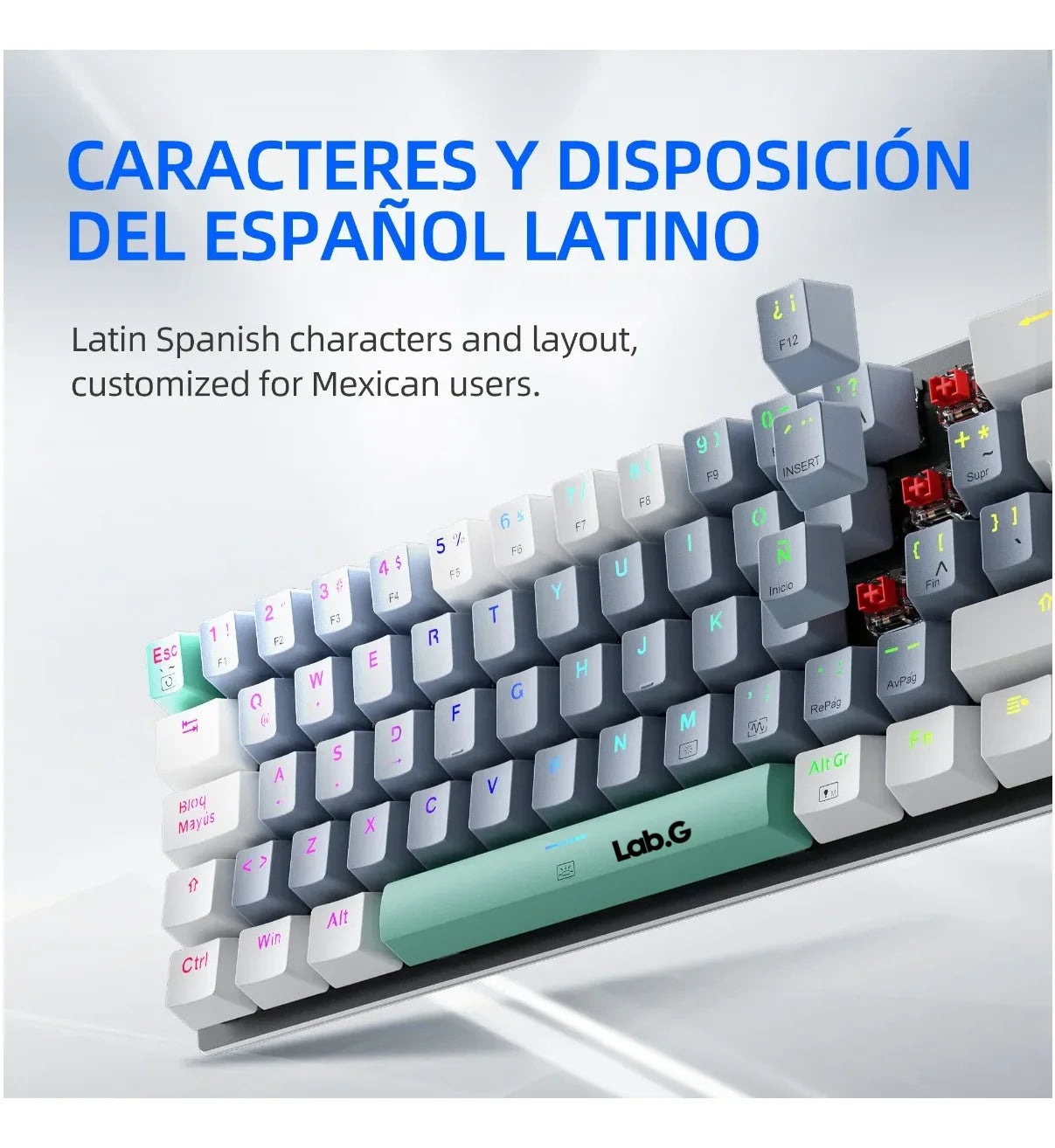 Teclado Mecánico 60% Gamer Español Rgb Pc Lab.G
