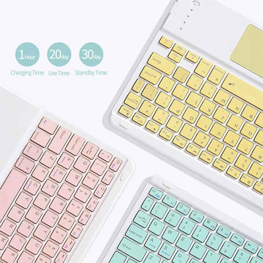 Teclado inalámbrico recargable, compatible con múltiples dispositivos