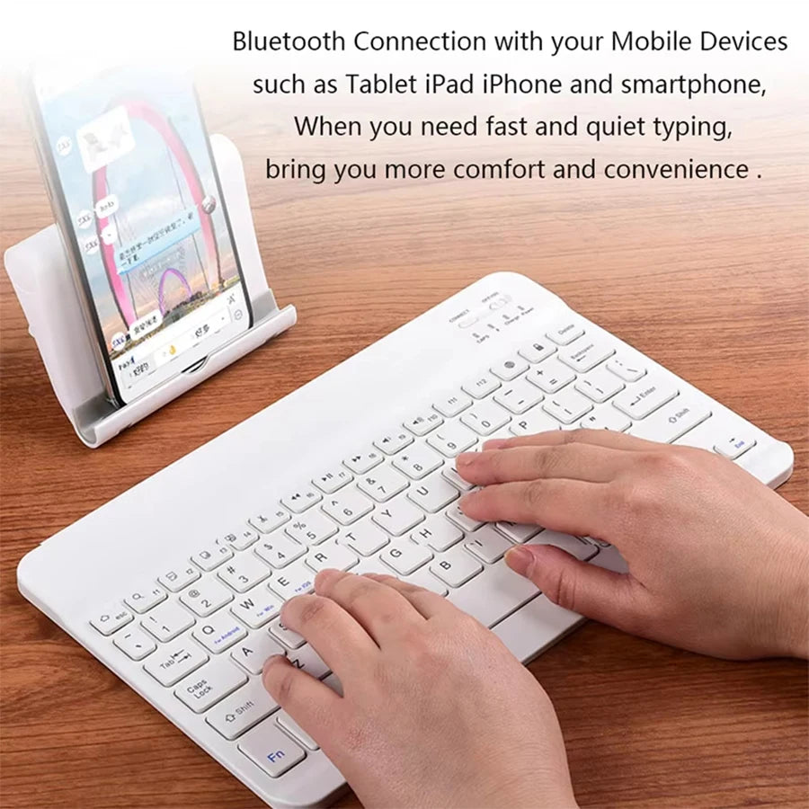 Teclado inalámbrico recargable, compatible con múltiples dispositivos