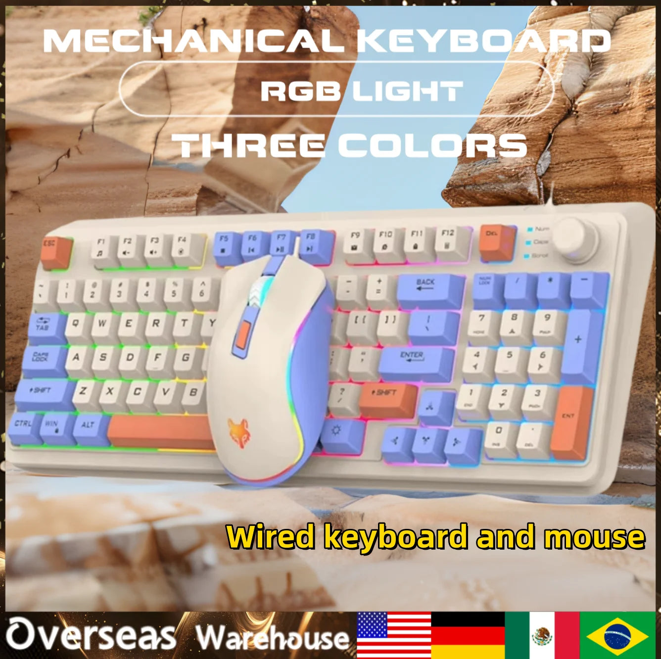 Teclado mecánico de 94 teclas con ratón, teco para PC,