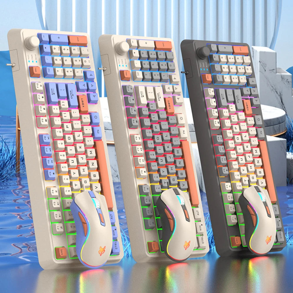 Teclado mecánico de 94 teclas con ratón, teco para PC,