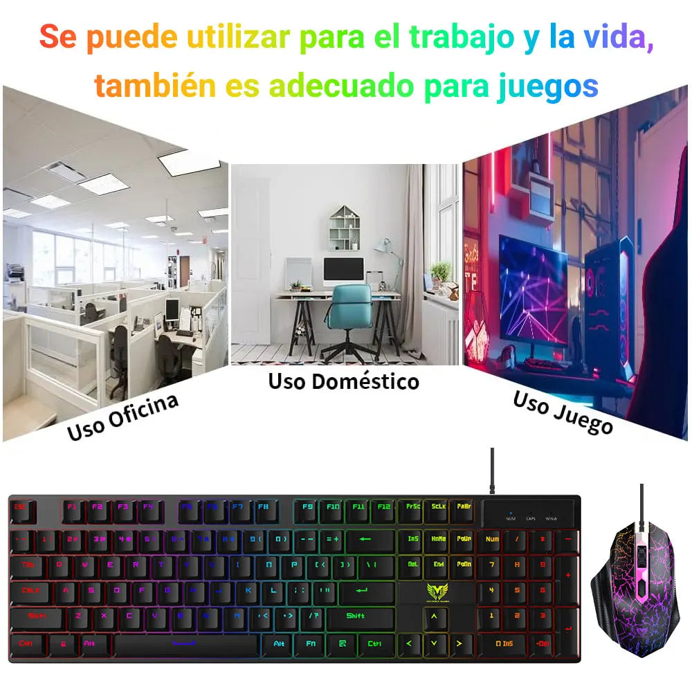 Teclado mecanico,Kit Teclado Y Mousratón