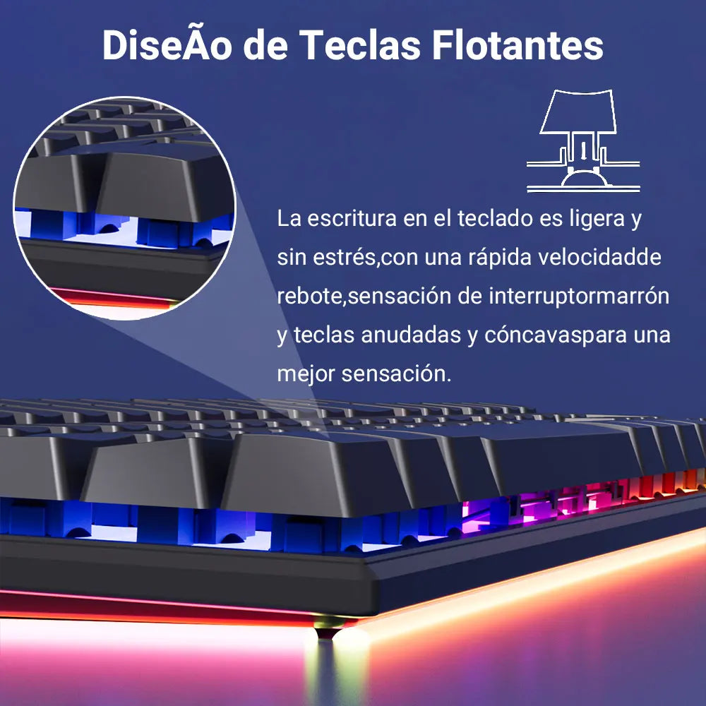 Teclado mecanico,Kit Teclado Y Mousratón