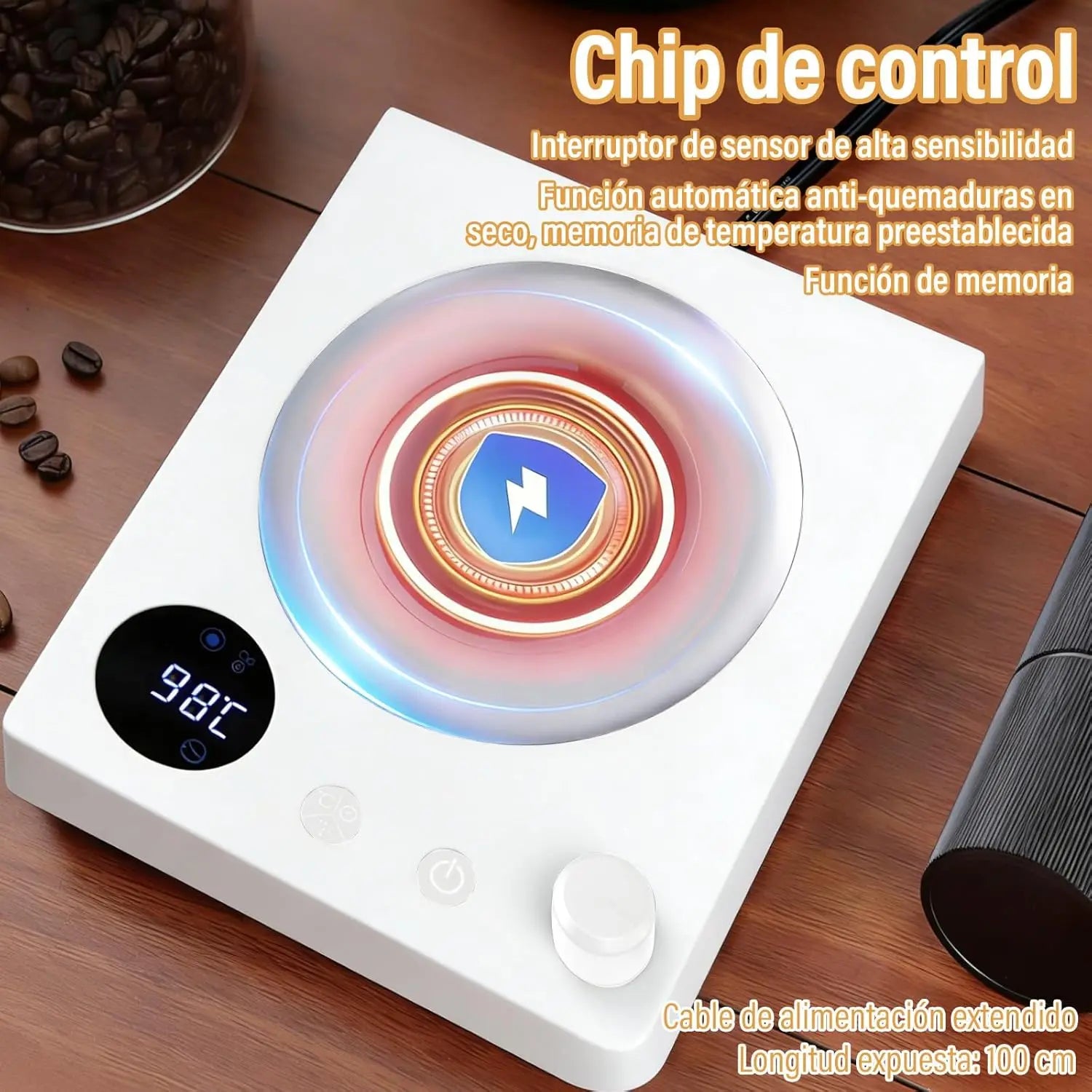 Tetera Eléctrica Cuello de Cisne 1L Acero Inoxidable 800W