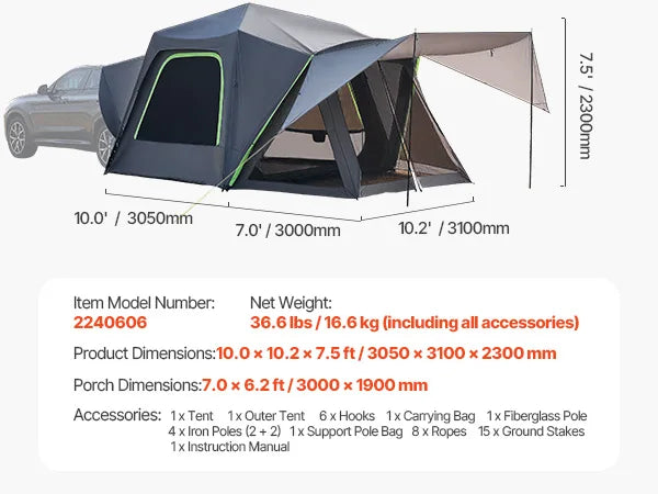 Tienda SUV para acampar