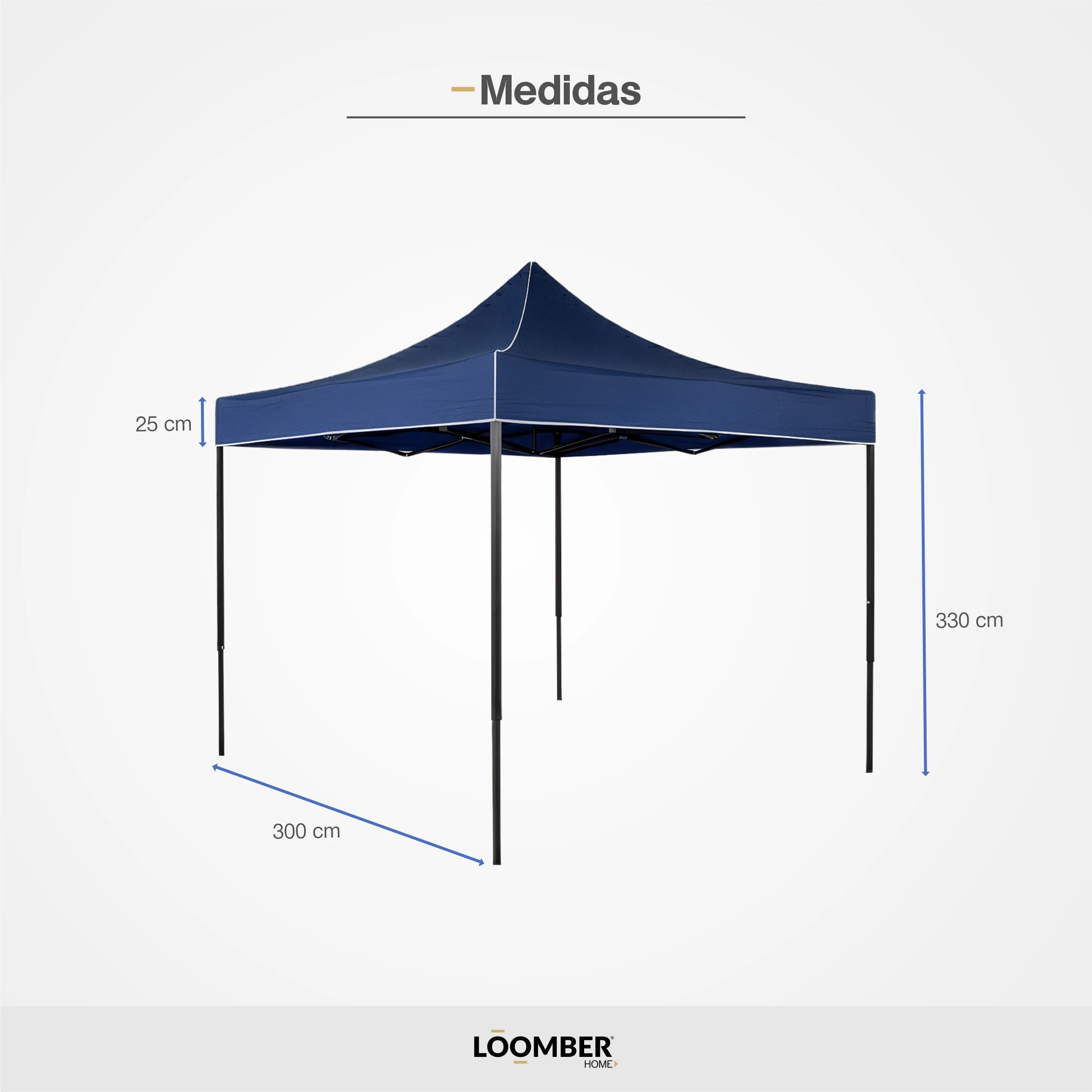 Toldo Plegable Azul 3x3 Metros