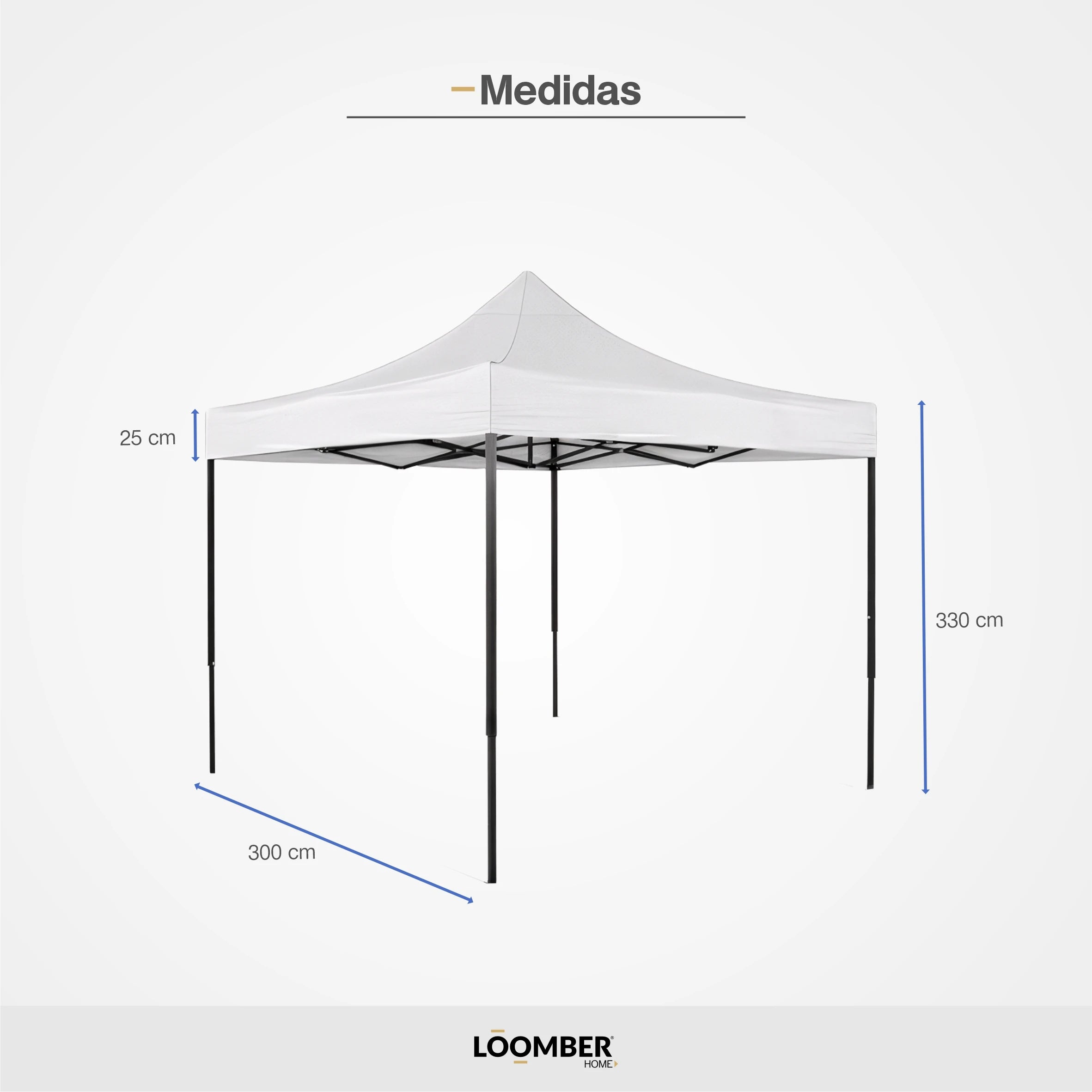 Toldo Plegable Blanco 3x3 Metros