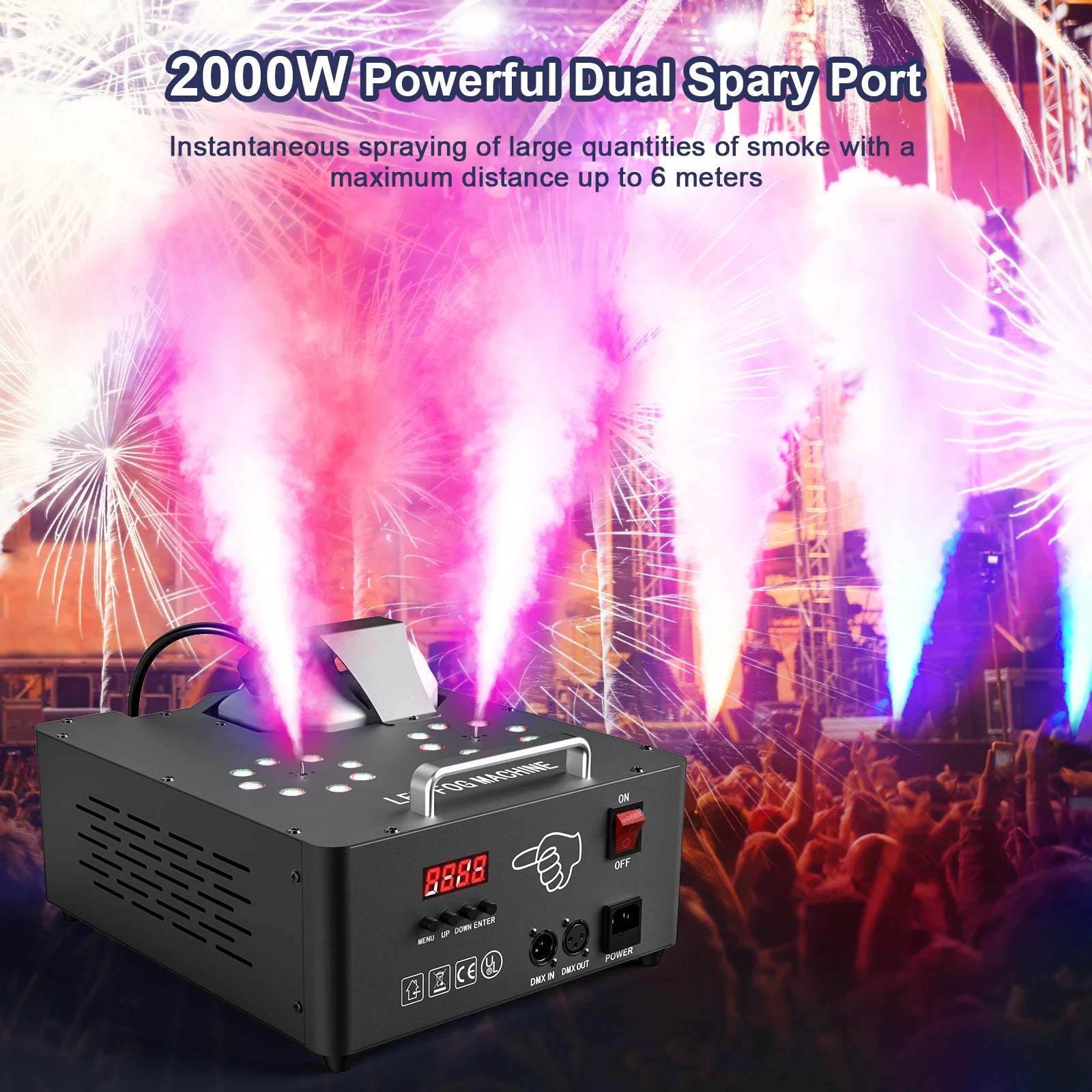 2000W Máquina De Humo Máquina De Niebla ipo De Pulverización