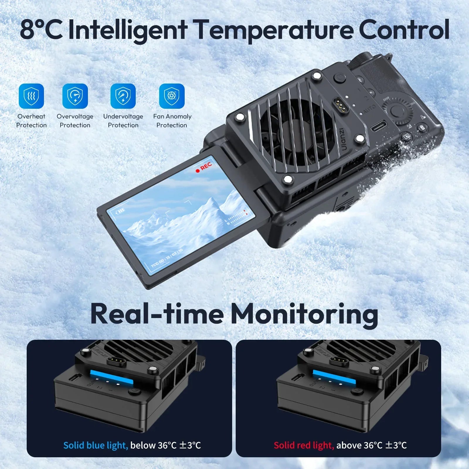 Ventilador de refrigeración para cámara radiador 4K Kit de grabación disipador de calor para Sony Canon Nikon