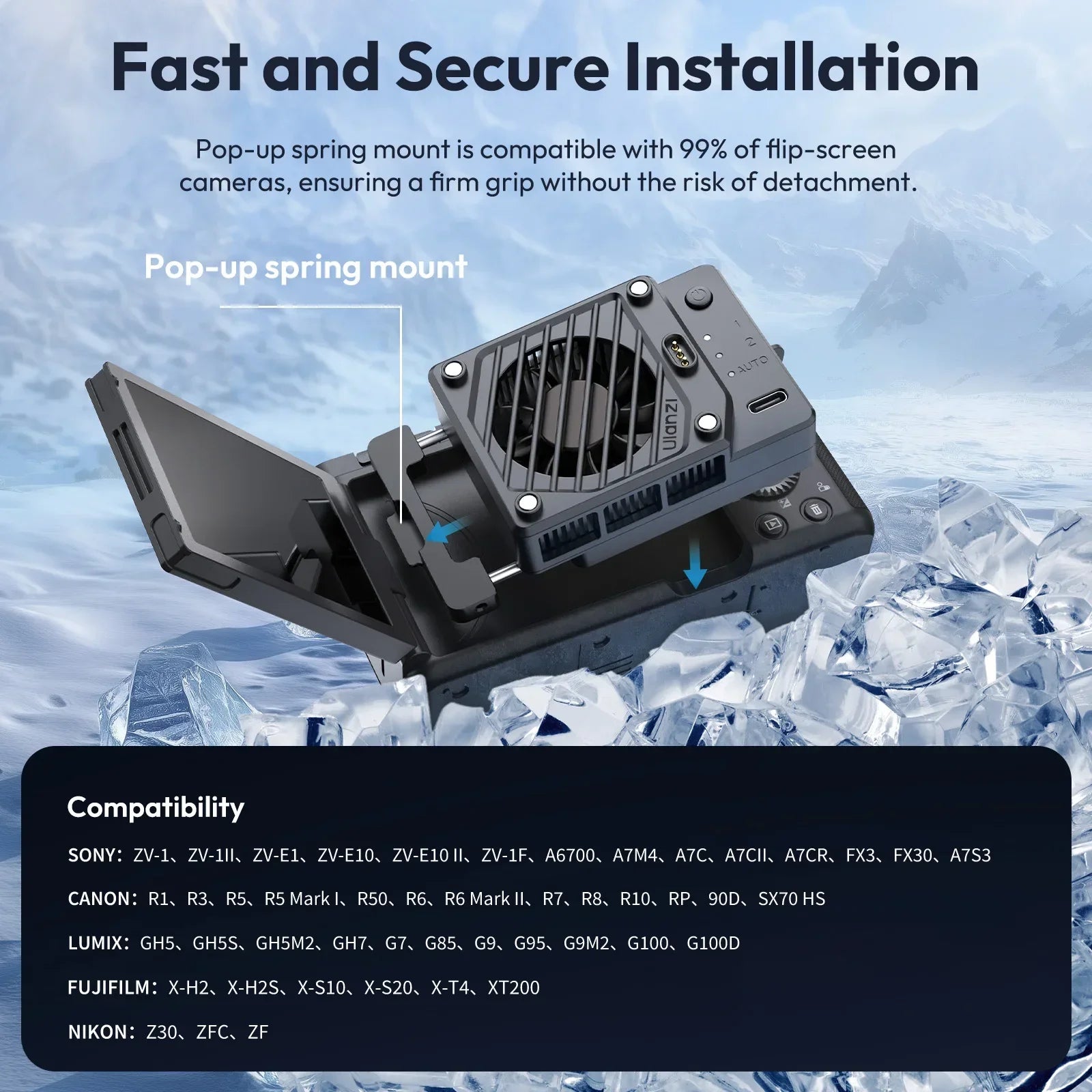 Ventilador de refrigeración para cámara radiador 4K Kit de grabación disipador de calor para Sony Canon Nikon