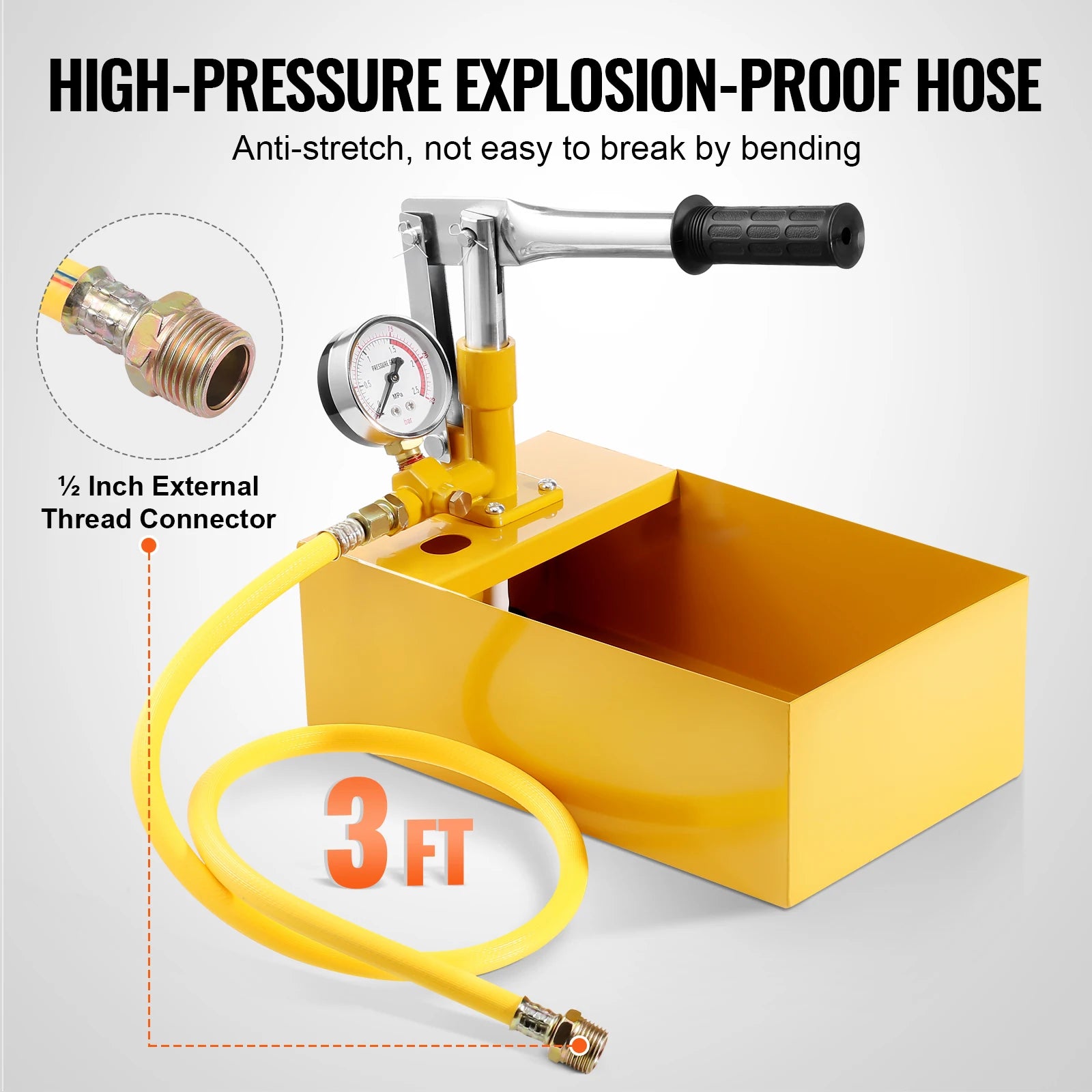 VEVOR Bomba de Prueba Hidrostática 25 Bar Kit de Probador de Presión de Agua