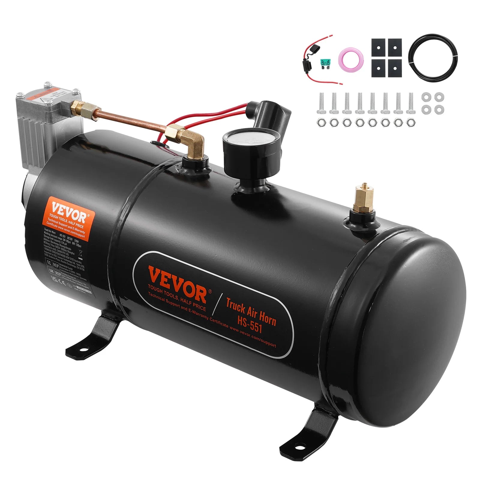 VEVOR Compresor de Aire para Kit de Bocina