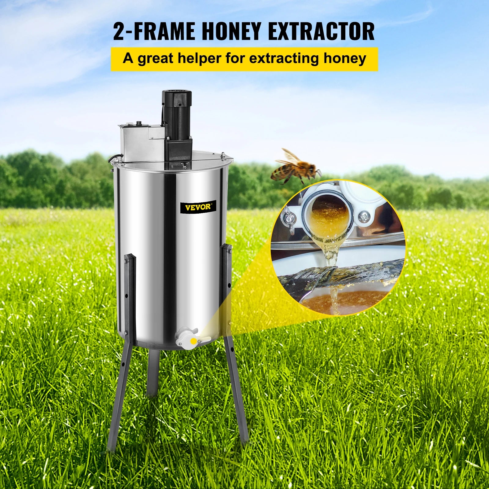 Extractor Eléctrico de Miel de 2 Cuadros