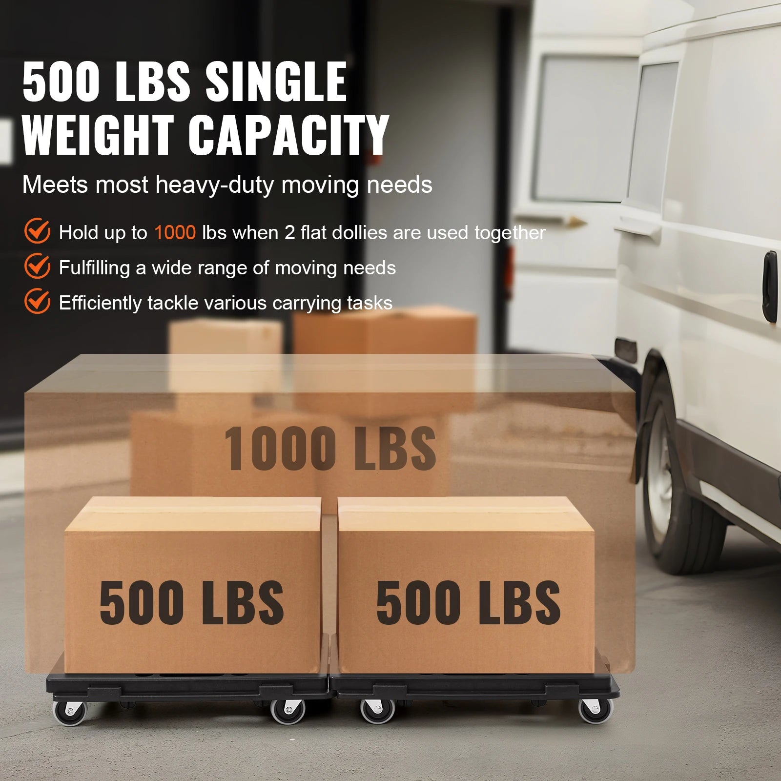 Furniture Dolly, 500 libras de capacidad cada unidad
